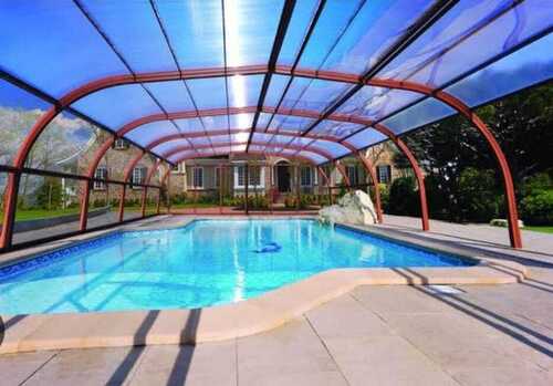 Blue Aluminium Swimming Pool Roof Cover