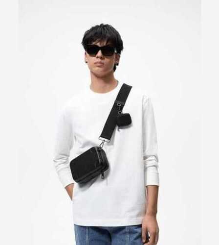 Handbags Black PU Leather Shoulder Bag High Capacity Man Messenger Bag Men Cross  Body For College