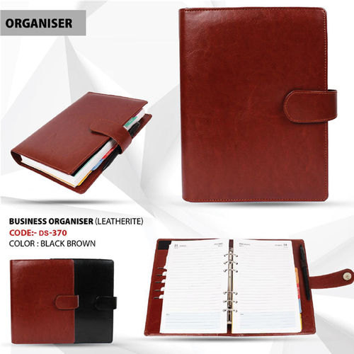 Brown Synthetic Pu Leather Business Organizer