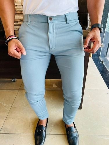 Buy Peter England Men Grey Super Slim Fit Casual Trousers online