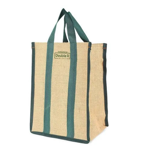 Easy To Carry Lightweight Plain Jute Shopping Carry Bags With Flexiloop Handle