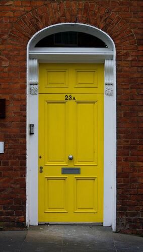 Interior Yellow Wooden Flush Door For Home