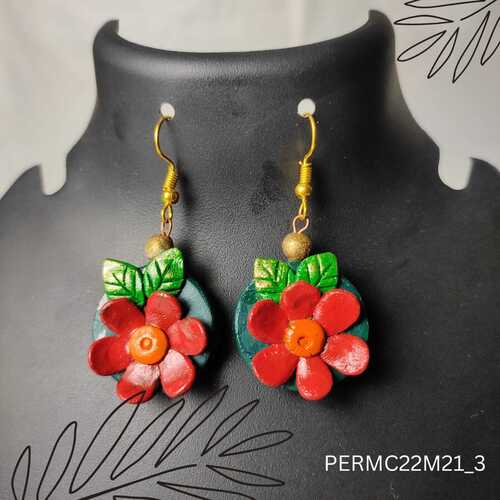 Inductive Proximity Sensor Lightweight Flower Design Terracotta Earrings For Women