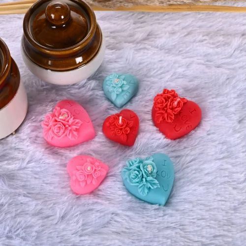 Paraffin Wax Heart Shape Floating Rose Candle For Home Decoration