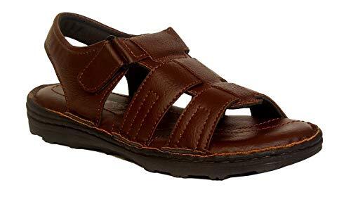 Mens Brown Leather Slipper