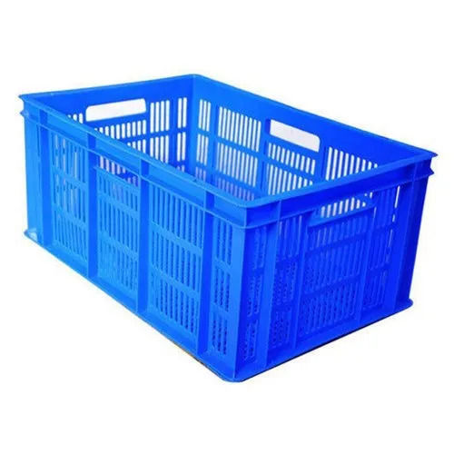 Polished 20-60 Kg Capacity Blue Rectangular Plastic Crates