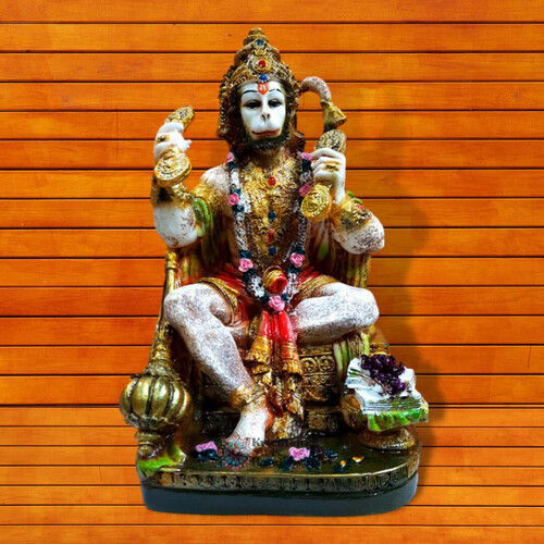 Handmade Decorative Lord Hanuman Marble Statue