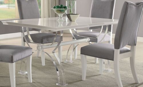 Acrylic Dining Table With 6 Chair For Home
