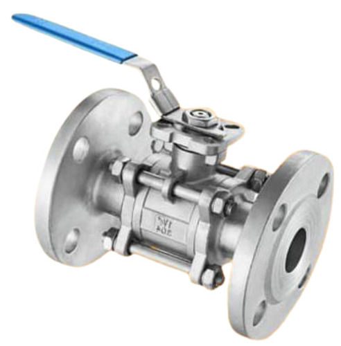 Flanged Ball Valve - Polished Metal, Standard Size, Silver Color | Durable for Industrial Use