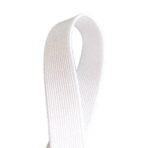 Plain White Cotton Elastic Tape