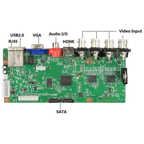 Seculink Cctv Dvr Card - Hisilicon Hi3520d Chip, 4ch Playback, Pal/ntsc Video Standards, Green Color | Hard Disk And Network Backup Modes