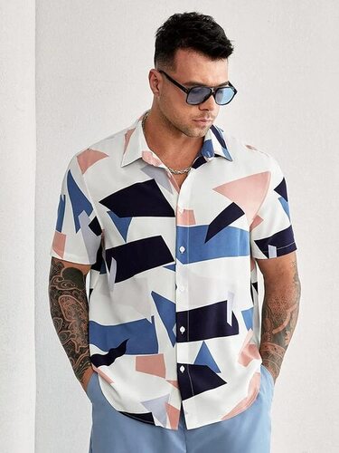 Cotton Printed Mens Shirt - Regular Fit Multi-Color | Casual Wear Machine Washable Perfect for Summer