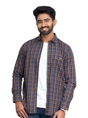 Men Classic Full Sleeve Casual Printed Cotton Shirt Application: Industrial