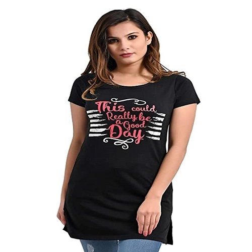 Women Cotton Regular Fit Printed Round Neck T-Shirts