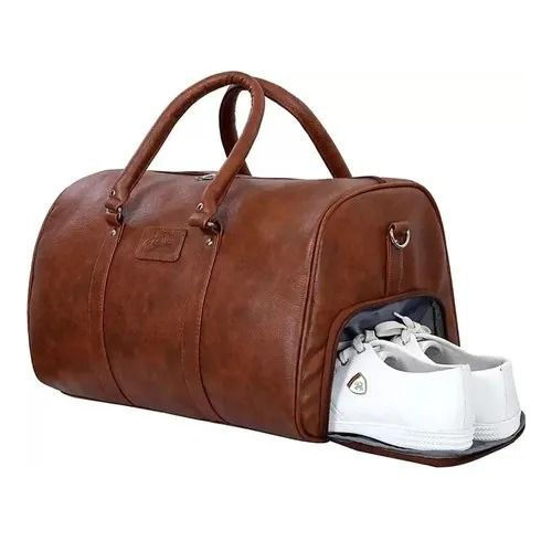 Brown Leather Duffle Bags For Travelling Use