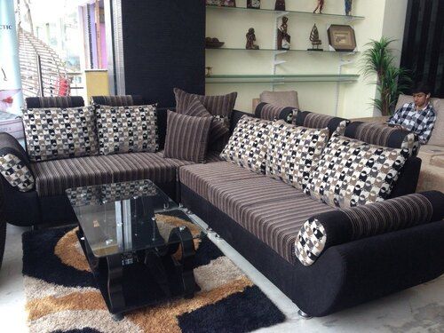 Modern L Shape Wooden Sofa Set For Home And Hotels