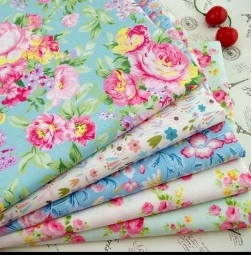 Multicolor Floral Printed Cotton Fabric Coating Material: Plastic