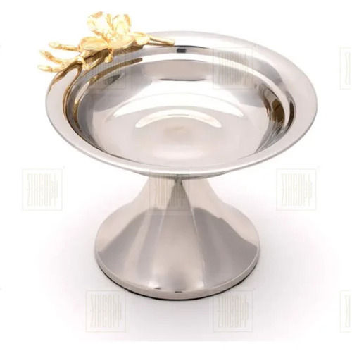 21*21*5CM Golden And Silver Polished Aluminium Fruit Bowl