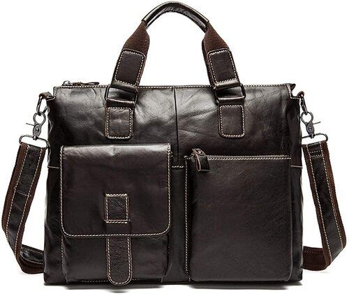 Leather Unisex Office Bag For Keeping Laptop And Documents