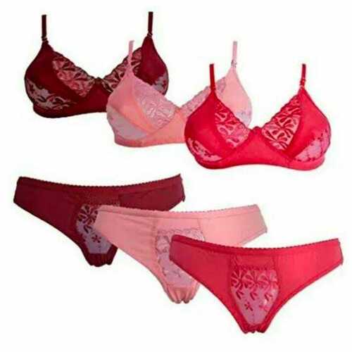 Skin Friendly Fancy Net Pattern Bra And Panty Set For Ladies at