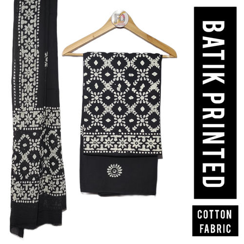Handloom Batik Print Unstitched Cotton Dress Material