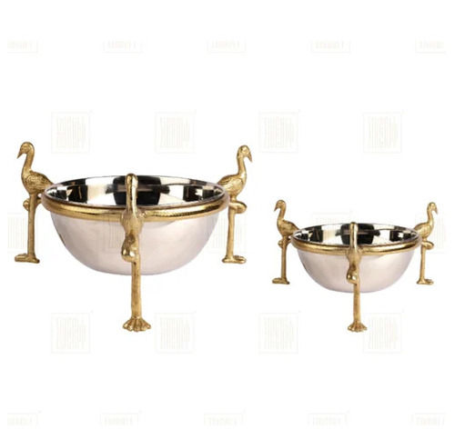 Gold Polished Silver Decorative Bowl Set (Set Of 2 Pieces)