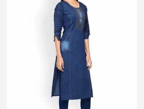 Premium Quality Denim Kurti For Ladies  Size: 5-10 Inch