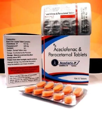 Aceclofenac Paracetamol Tablets (Pack Size 10x10 Tablets)