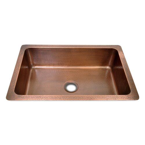 Glossy Finish Corrosion Resistant Rectangular Slab Mounted Copper Kitchen Sink Application: Industrial