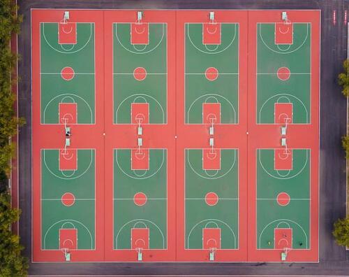 Silver Portable Silicon Pu Sports Flooring For Basketball Court