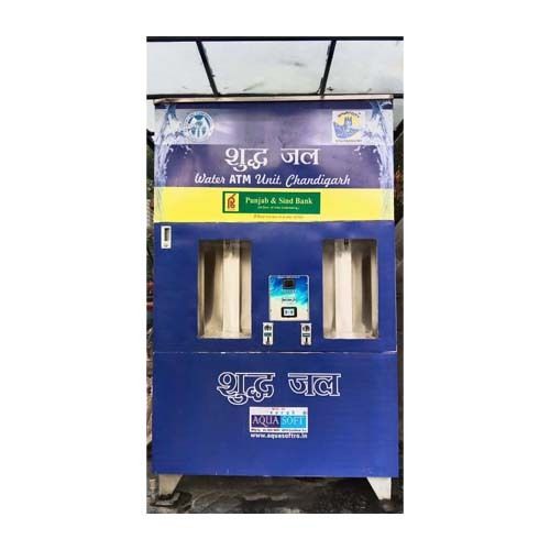 Blue 500 Lph Coin And Card Operated Water Vending Machine