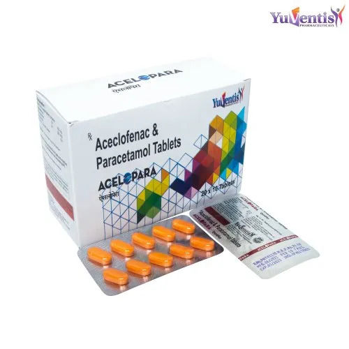 Multicolor Aceclofenac Paracetamol Tablets, Packaging Size 20X10 Tablets