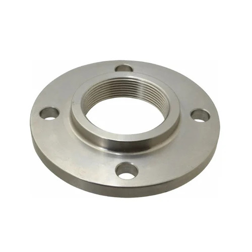 Stainless Steel Screwed Flanges - Polished Finish, Corrosion and Rust Resistant, Durable Silver Round Plate Flanges