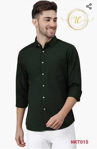 Full Sleeves Cotton Mens Black Formal Shirt