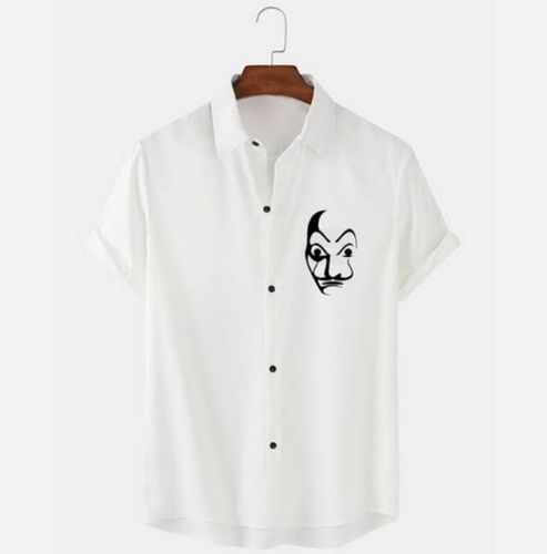 Men Half Sleeve Printed Casual Cotton Shirt