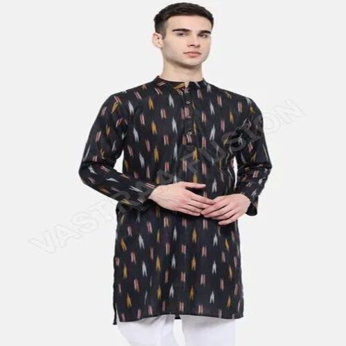 Men Ikat Printed Cotton Fabric Kurta