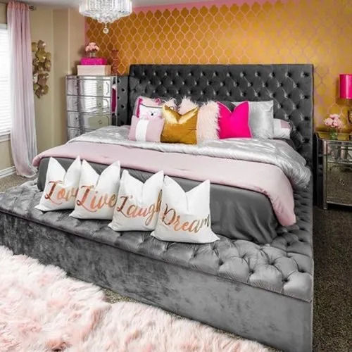 Multi Color Stylish And Fancy Wooden Double Bed