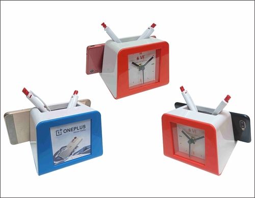 Corporate Promotional Gift Table Clock With Mobile Stand