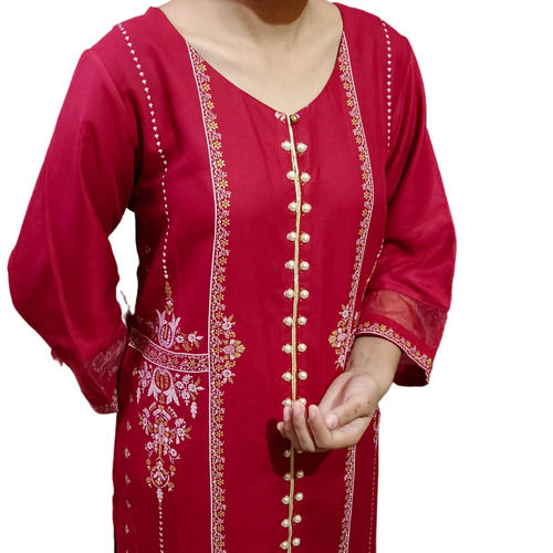 Embroidery Pearl Kurti