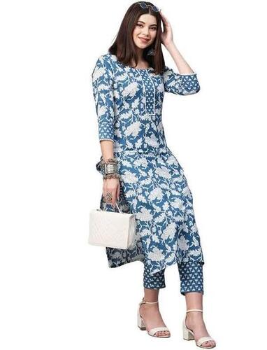 Ladies Printed Cotton 3/4Th Sleeves Kurti For Casual Wear Age Group: Adult