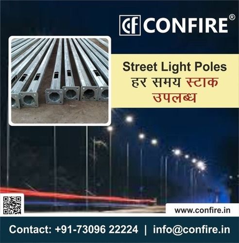 Silver Grey Gi Octagonal Outdoor Street Lighting Pole