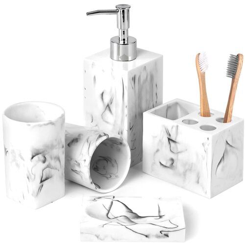 Marble Bath Soap And Liquid Dispensers