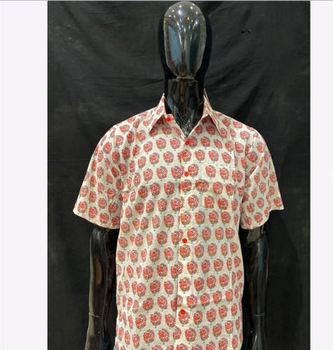 Men Printed Cotton Short Sleeves Shirts For Casual Wear Application: Industrial