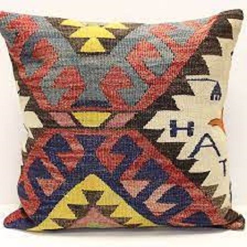 Square Shape Handmade Kilim Pattern Embroidery Decorative Cushion Cover