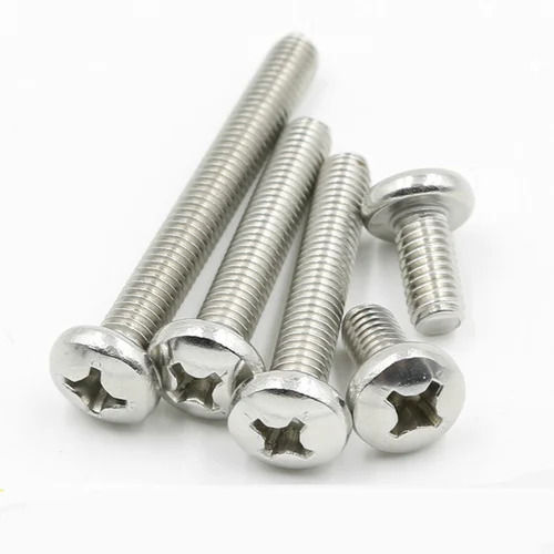 Silver Corrosion And Rust Resistant Stainless Steel Round Head Machine Screw