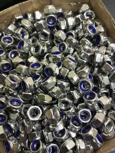 Stainless Steel Nylock Nuts - Corrosion Resistant, Rust Free, Durable Design | Silver Polished Finish, Ideal For Commercial Use