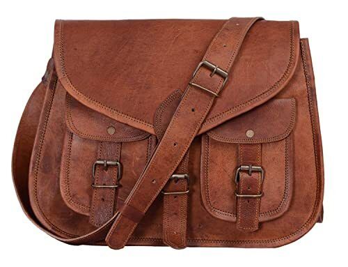 Women Vintage Genuine Leather Embossed Handbag Brush Color Handmade  Crossbody Bag