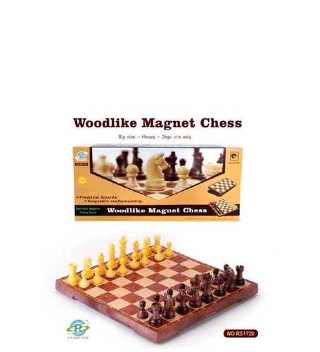 White Woodlike Magnet Chess Board For Kids And Adults