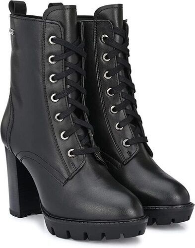 Black Color Stylish And Lightweight Comfortable Ladies Leather High Heels Boots