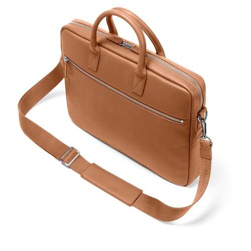 Plain Pattern Easy To Carry Leather Laptop Bag